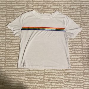 I am selling a T-shirt with a rainbow on it